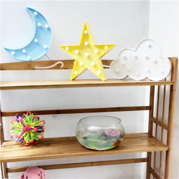3 PCS 3D Crescent Moon Light Cloud Led Star Lamp, Decorative Night Lights Room - Picture 5 of 7